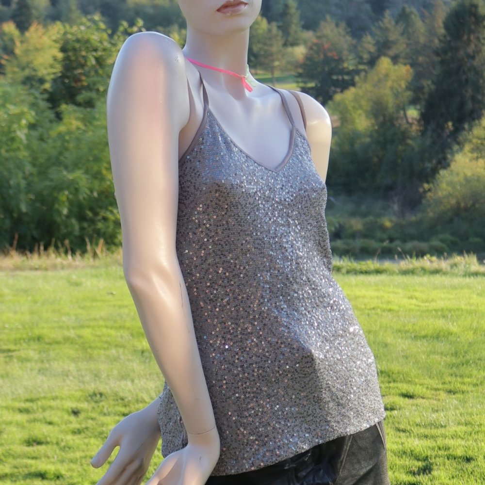 Express Silver Sequin Tank
